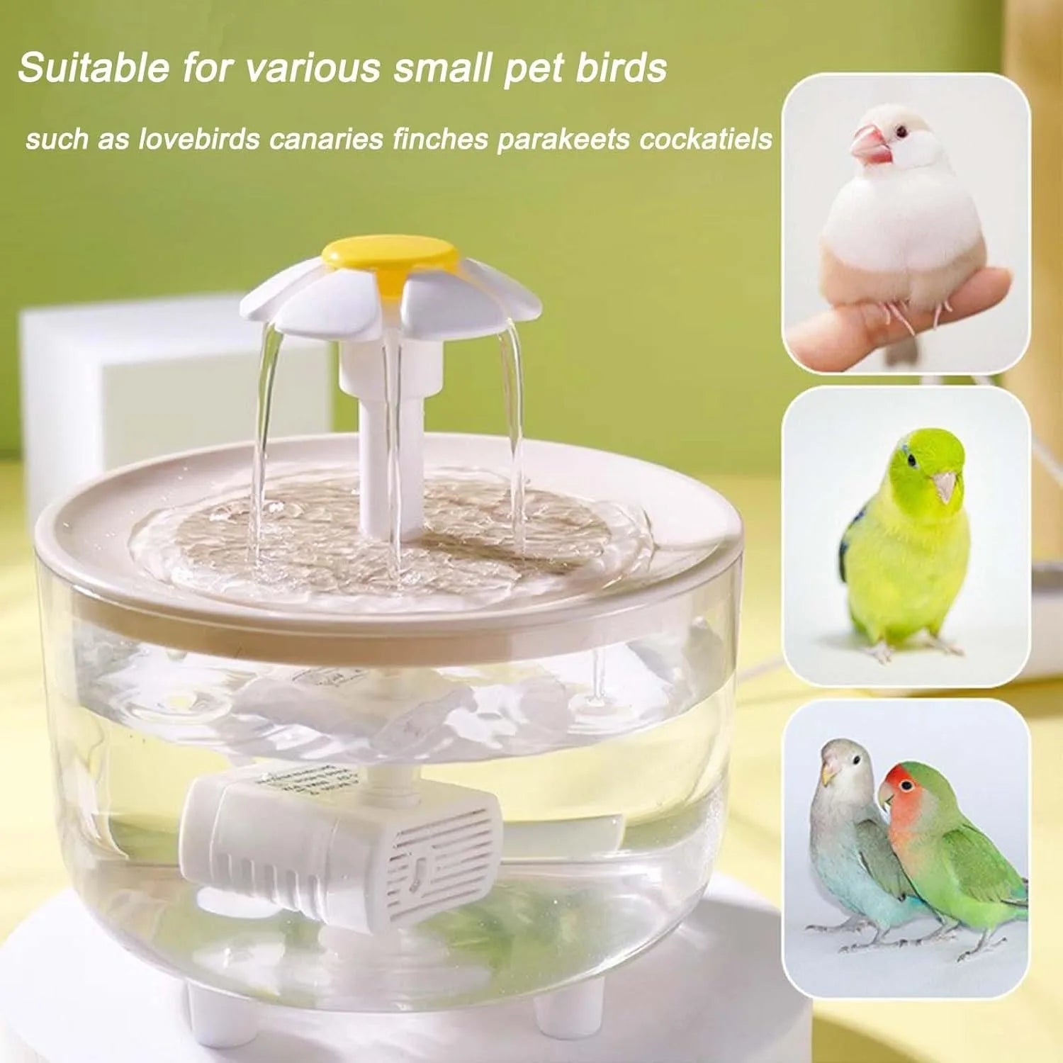 Indoor Bird Bath Fountain Automatic Shower Tub with Filter Pump Easy Clean for Small Medium Parrot Pets