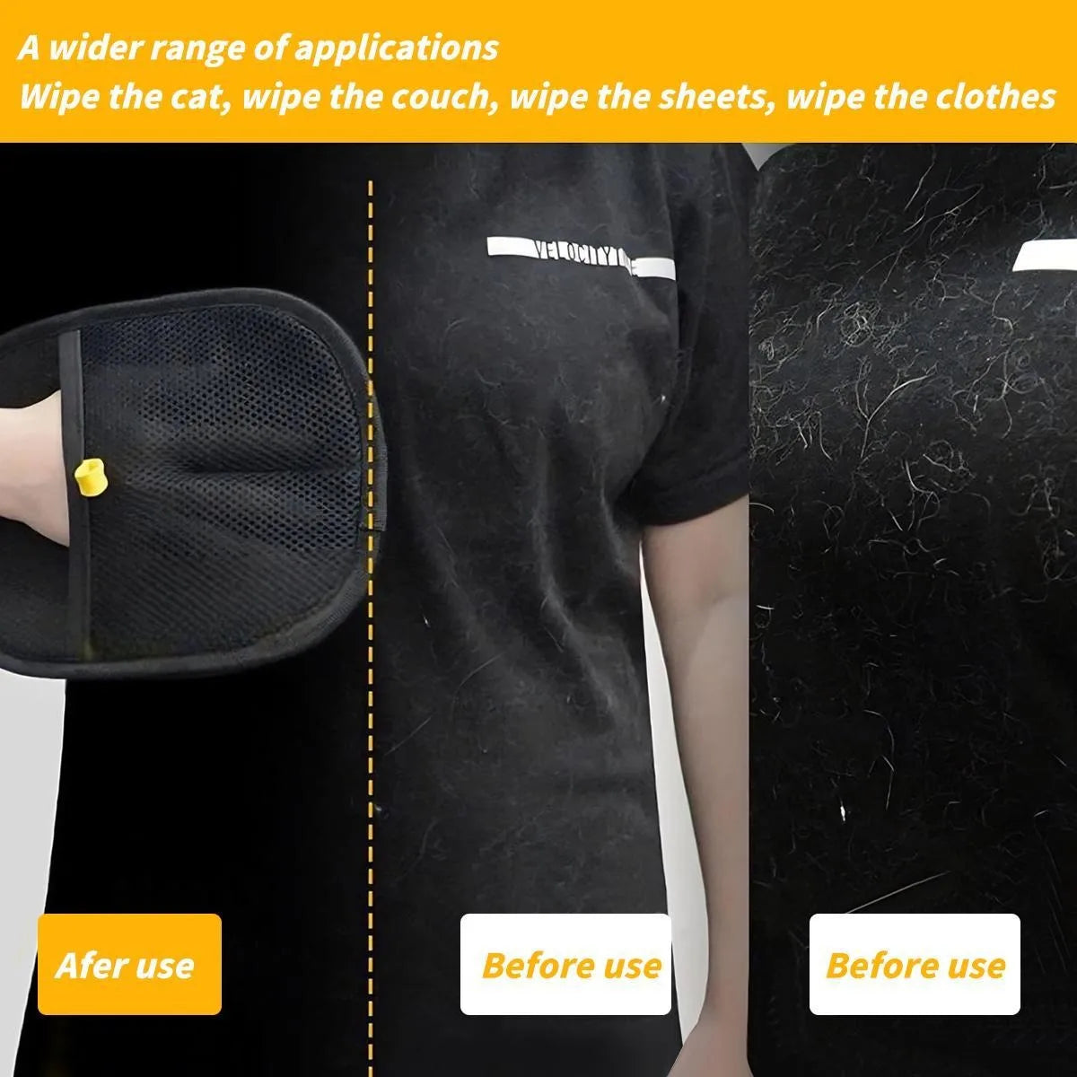 Pet Hair Remover Glove Reusable Electrostatic Grooming Tool For Dogs Cats Removes Fur From Furniture Clothes Carpet Car