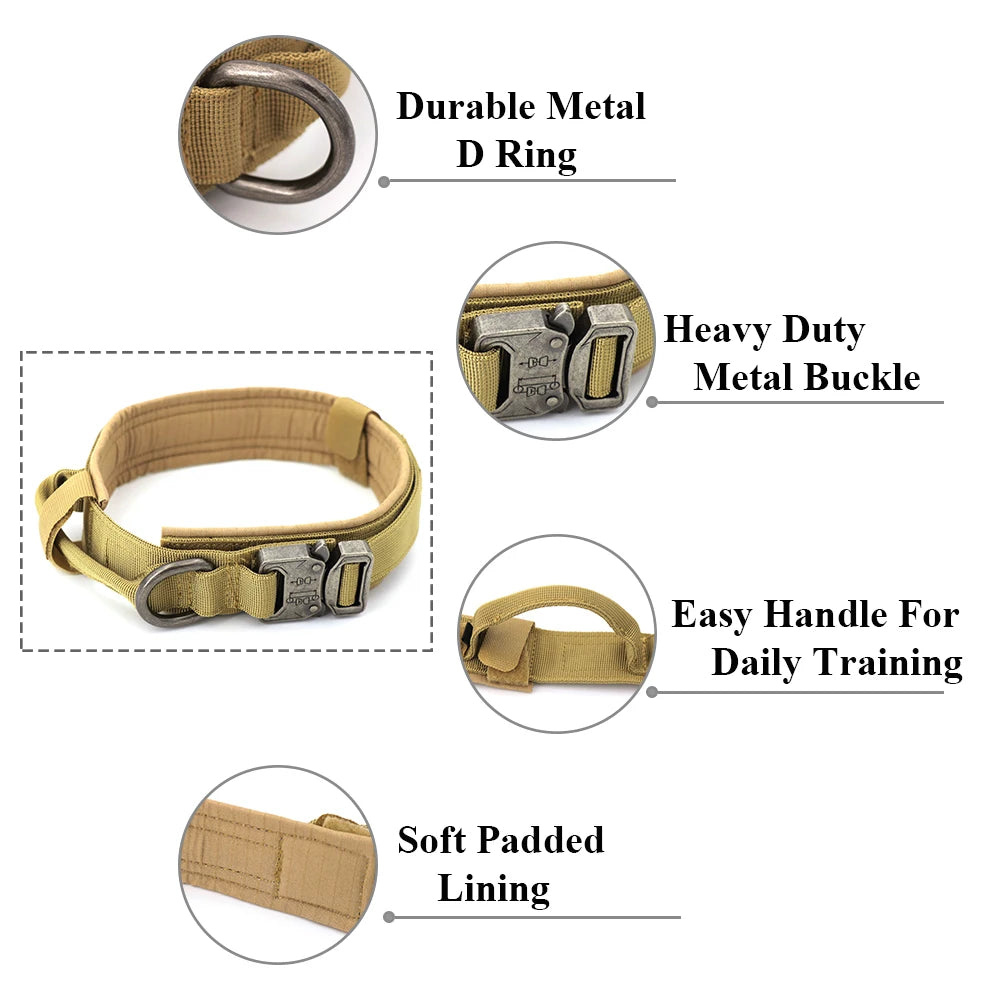 Dog Training Collar Adjustable Tactical Dog Collar And Leash Set Control Handle