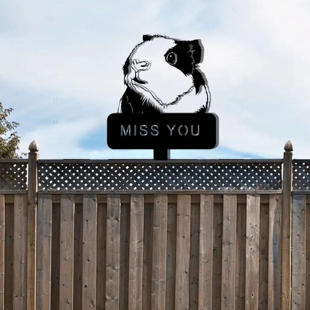 Pet Memorial Garden Stake for Guinea Pig Hamster Rabbit Handcrafted Personalized Grave Marker