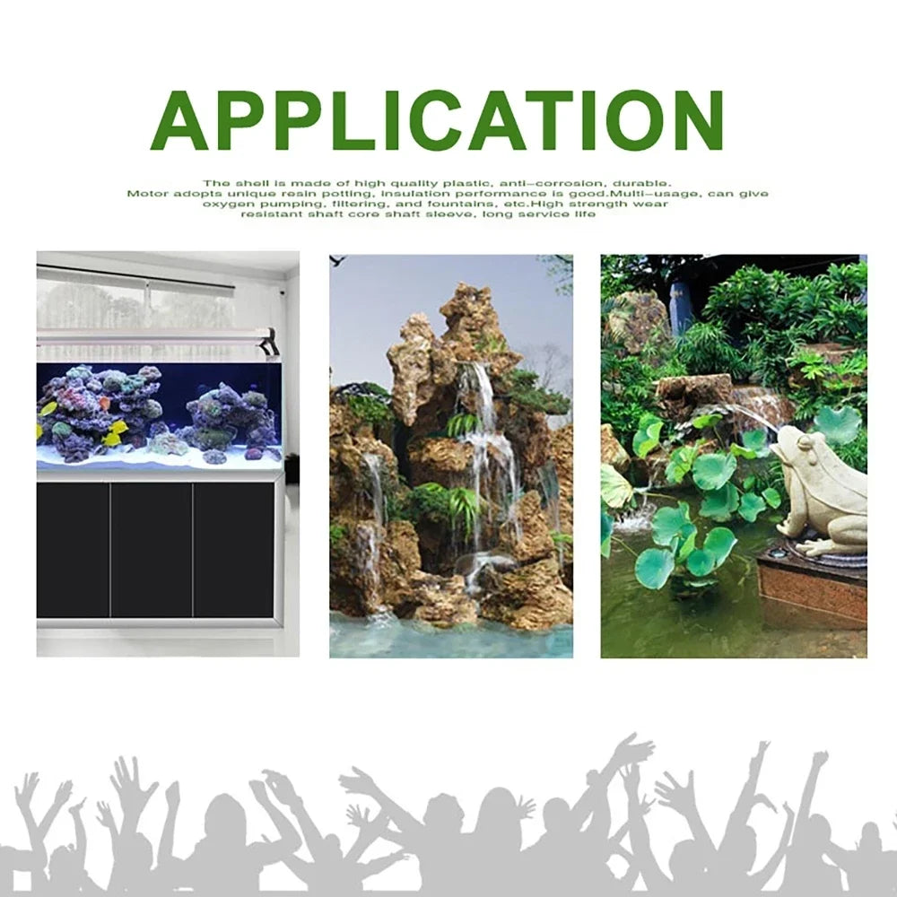 500—3000L/H Intelligent Fish Pond Aquarium Water Pump 220-240V 50Hz Ultra-Quiet Fish Tank Fountain Water Fountain Pump Filter