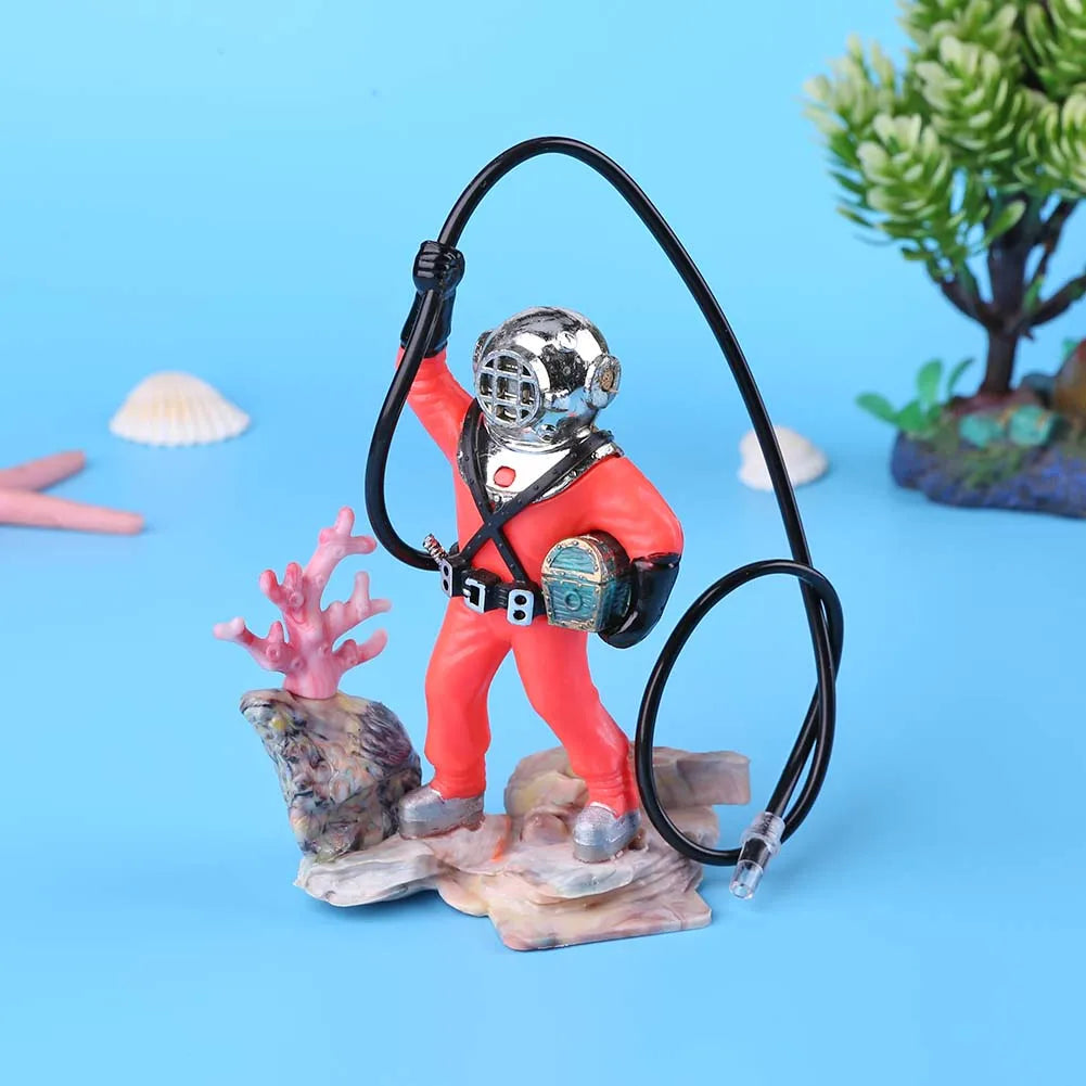 Treasure Hunt Man Aquarium Landscaping Pneumatic Toy Diver Underwater Animation