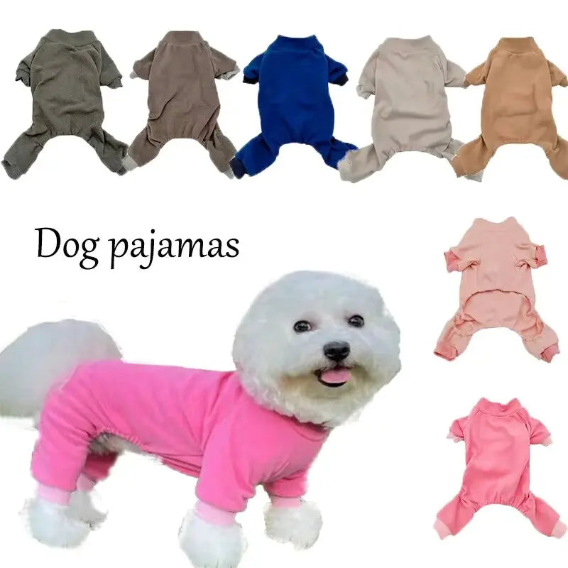Winter Fleece Dog Pajamas Pet Clothes For Small Medium Dogs Cat Pyjama Puppy Jumpsuit