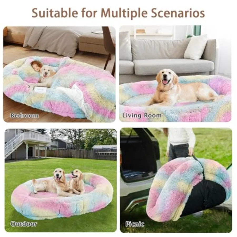 Human Dog Bed 71''x45''x12'' Size Fits Adult and Pet Washable Giant People Bed 10 CM Thick Memory Foam