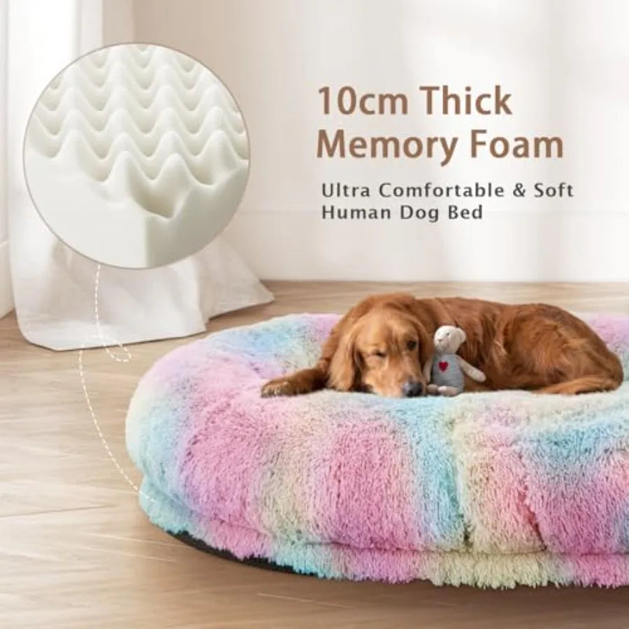 Human Dog Bed 71''x45''x12'' Size Fits Adult and Pet Washable Giant People Bed 10 CM Thick Memory Foam