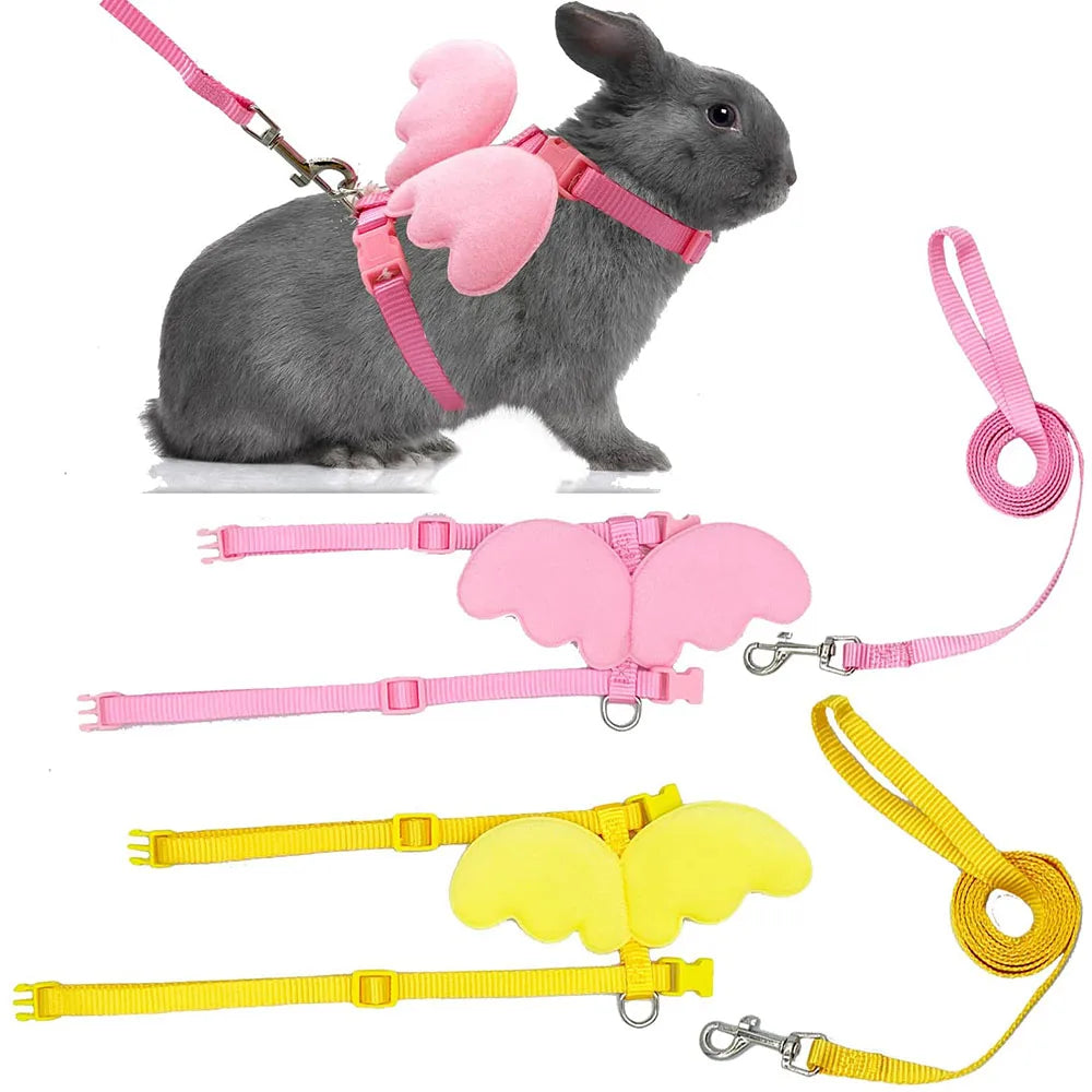 Small Animal Harness with Leash Cute Bunny Collar Cat Harness & Leash Set