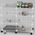 Spacious Indoor Guinea Pig Cages on Wheels with 3 Tier Design and CC Structure Includes Top Cover and Removable Tray