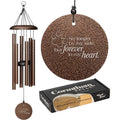 Pet Memorial Wind Chime – Copper Vein – Engraved “Forever in My Heart” Pawprint – Soothing Outdoor Chime