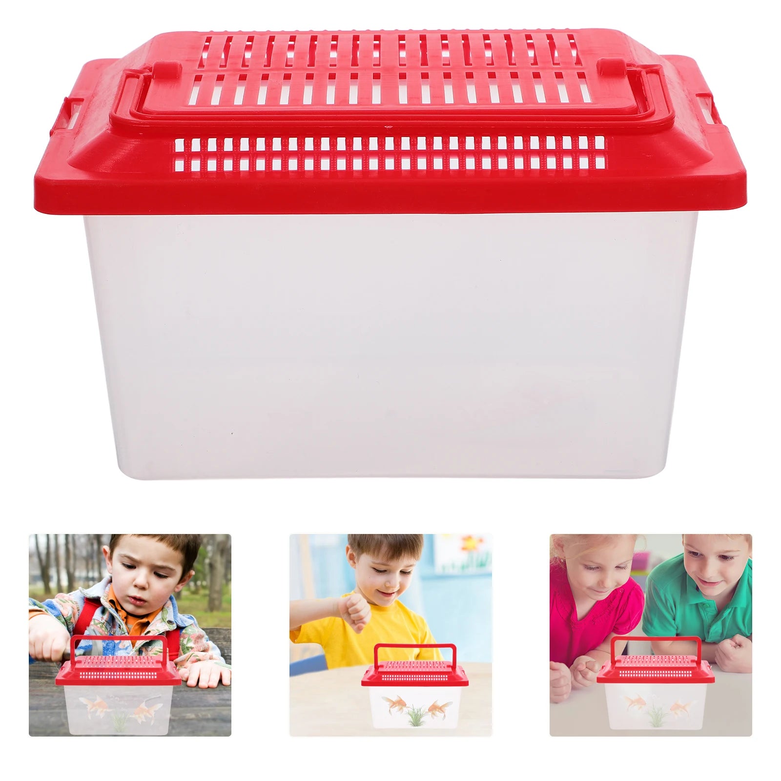 Portable Fish Tank Handheld Aquarium Fish Box Transparent Turtle Box Hamster Case Outdoor Travel