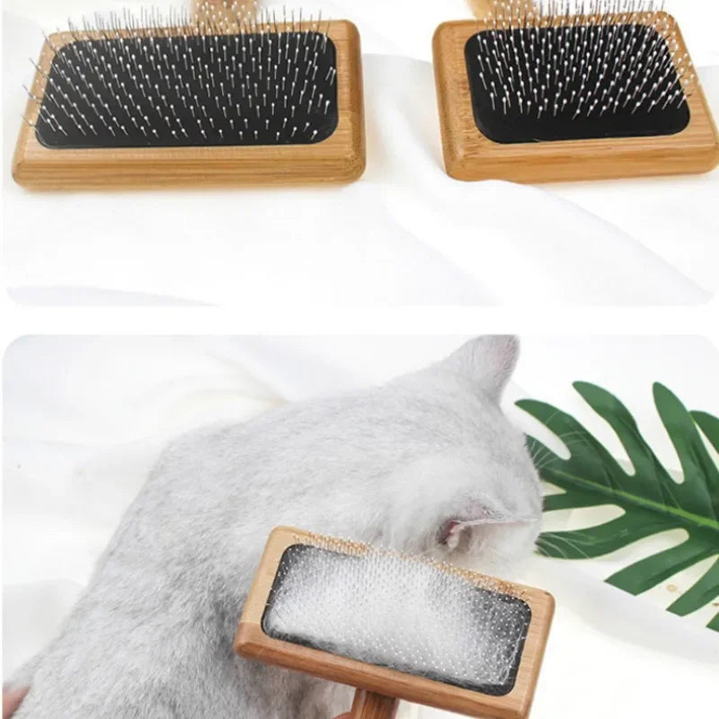 Dog Comb Wooden Brush Pet Hair Remover Knot Opening Massage Cat Brushes
