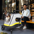 One-Click Folding Pet Stroller for Large Dogs Cat Animal Carrier Shock Absorber Pushchair Trolley