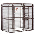 Sturdy Outdoor Aviary for Large Birds - Heavy Duty Parrot, Conure, Lovebird Cage in Brown