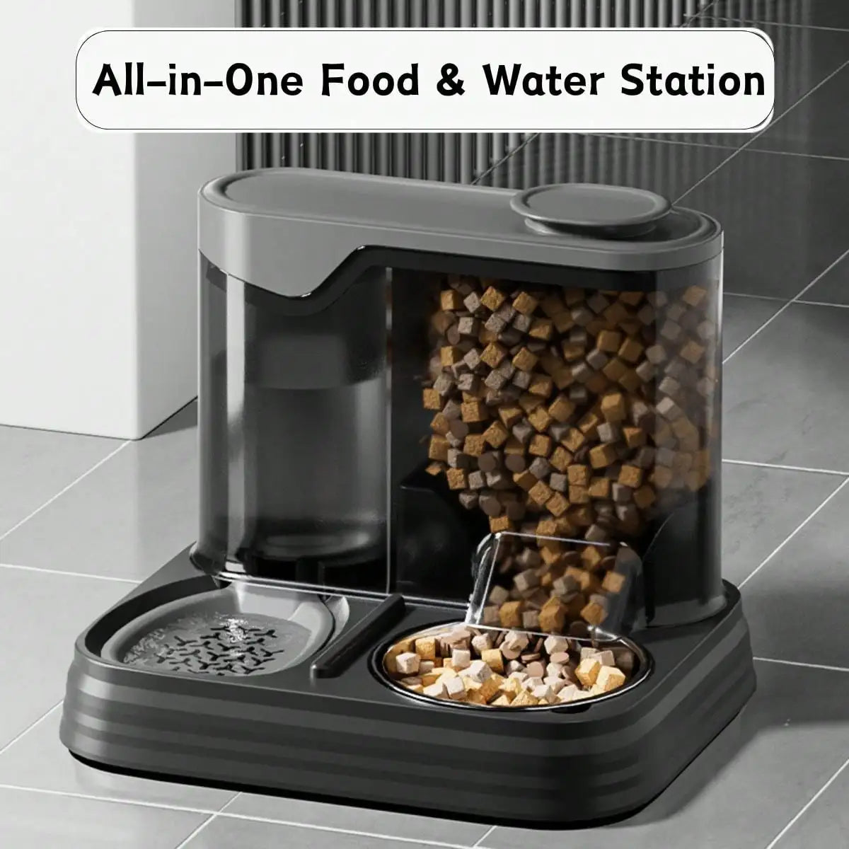 2-In-1 Automatic Pet Feeder & Waterer - Large Capacity, Detachable/Washable