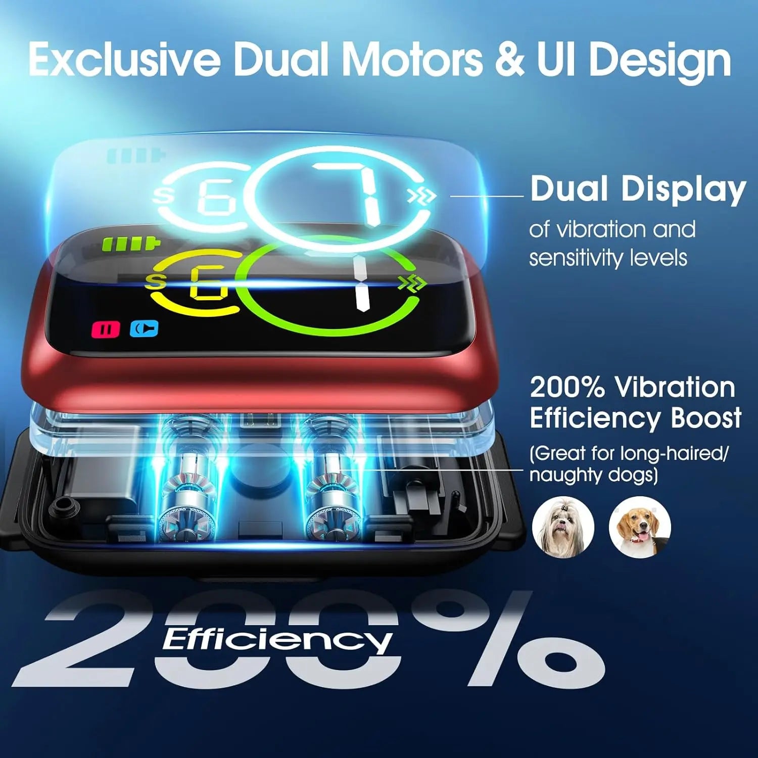 Smart Anti-Bark Collar with Beep & Vibration, 7 Sensitivity Levels, Waterproof for Small to Large Dogs