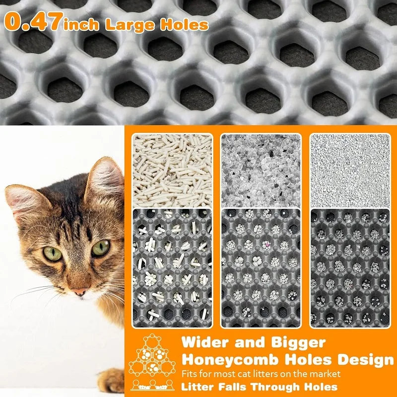 Large Size Cat Litter Mat Waterproof Pet Toilet Cat Litter Trapping Mat Non Slip Double Layer