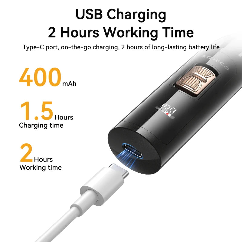 Electric Pet Clipper For Dog Cat Claw Hair Trimmer 2 Speeds Rechargeable