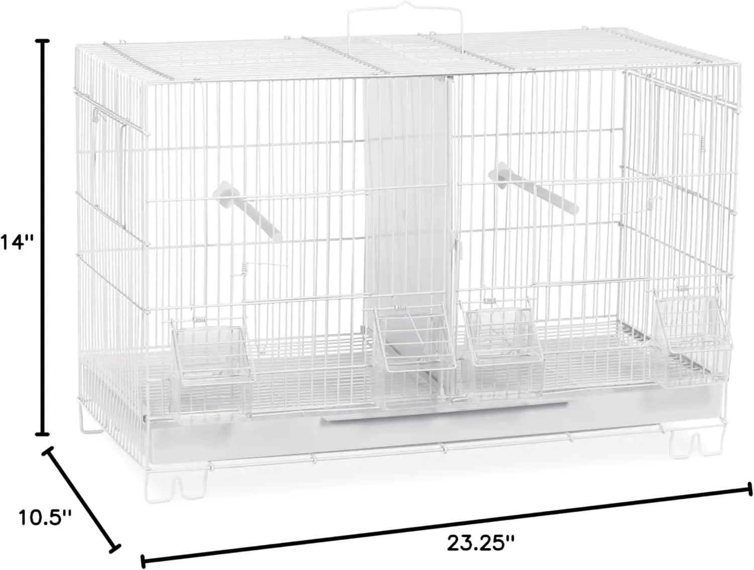 Compact White Bird Breeder Cage for Finches & Canaries, Stackable Design with Nest Box