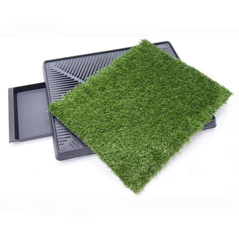 Training Pads with Pee Baffle Dog Grass Pad with Large Tray Reusable Indoor for small and Medium Dogs