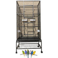 70 Extra Large Bird Parrot Flight Cage with Side Breeding Nest Box Double Feeder Cups Easy Pull-Out Metal Grate Washable Tray