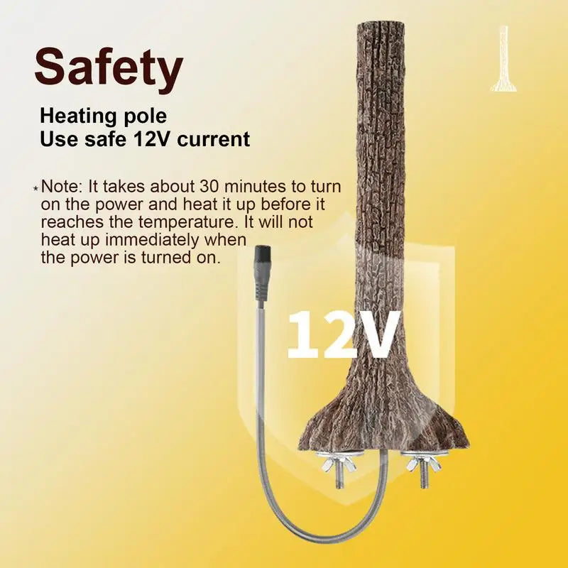 Heated Bird Perch 5W Bite-Resistant Thermostatic Heating Parakeet Stand Branch Bird Cage Habitat