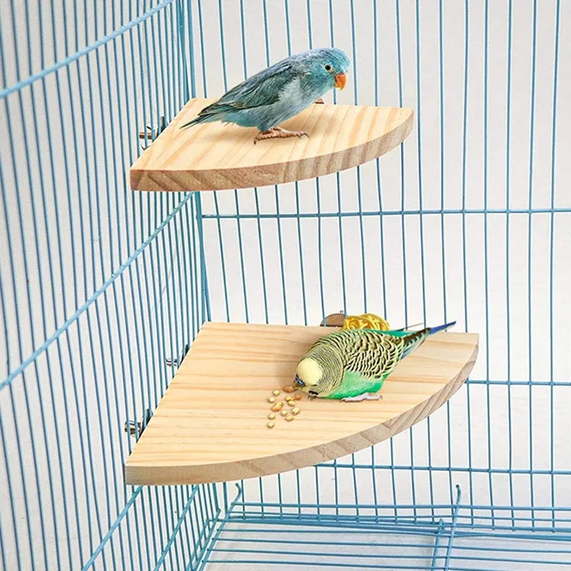 Parrot Bird Wood Perch Stand Platform Rectangle Board Parakeet Hamster Gerbil Rat Cage birdcage Supplies
