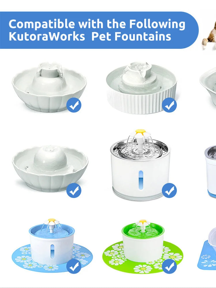 Cat Water Fountain Pump Ultra Quiet Long Lifespan Replacement Pump Pet Water Fountain Pump for Fish Aquarium