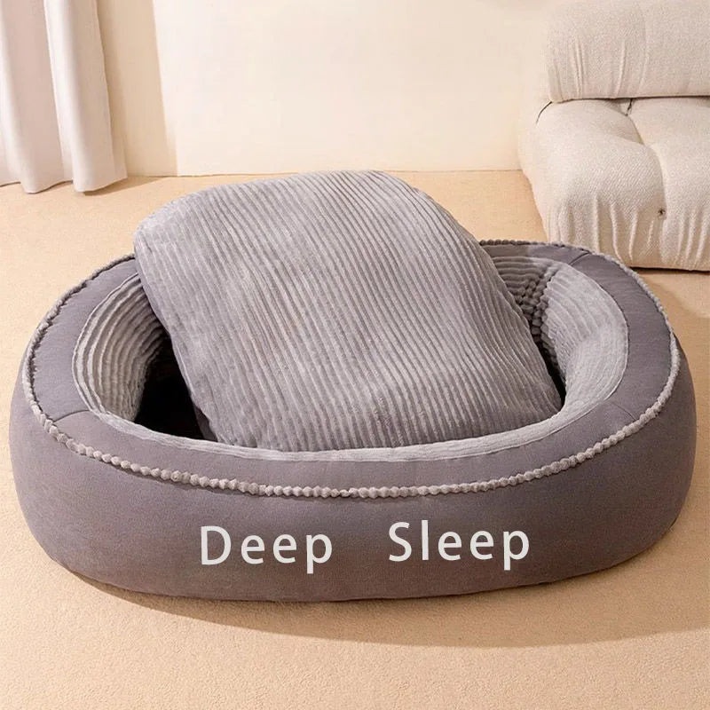 Pet Bed Comfortable Donut Round Dog Kennel Soft Washable Dog Cat Cushion Bed