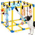 Puppy Play Gym for Small Dogs with 10 Hanging Toys Removable Indoor Jungle Gym PVC Frame with Adjustable Bungee Straps