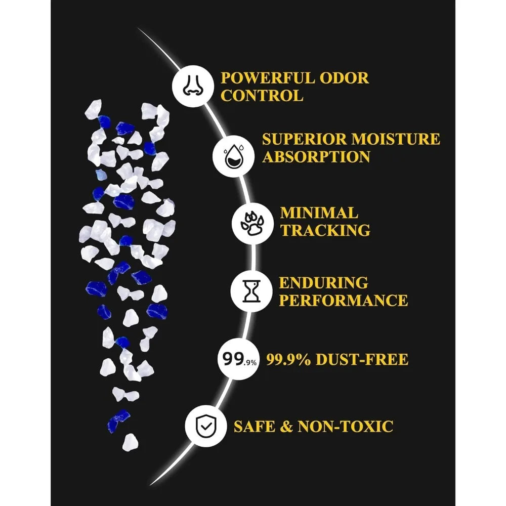 Cat Litter with Powerful Odor Control, Non-Clumping, Lasts Up to 2 Months, 8.6lb, Rapid Water Absorption