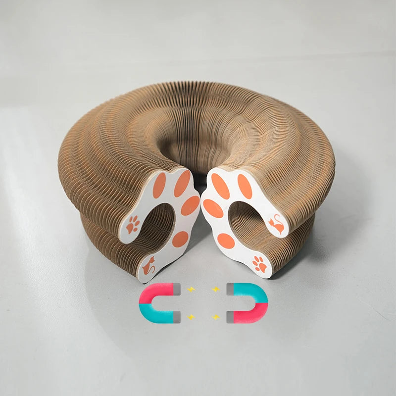 Magic Cat Scratch Organ Board Cat Toy with Ball Cat Grinding Claw Cat Climbing Frame Kitten Round Corrugated