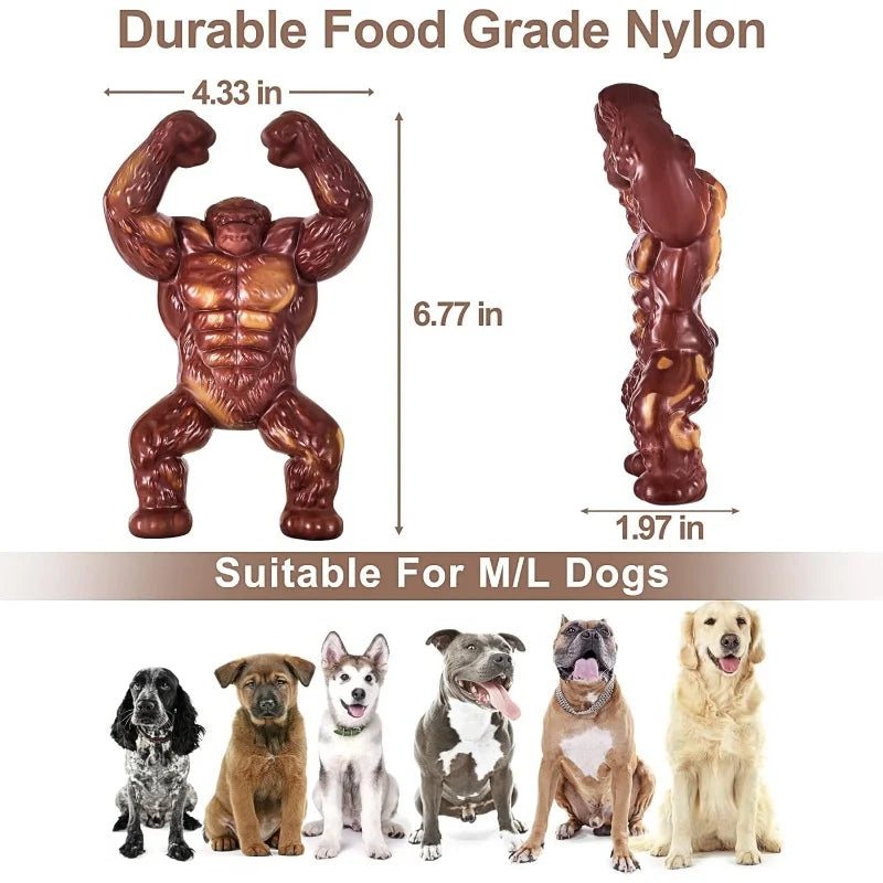 dog chewing toys in the shape of an indestructible diamond, strong large dog biting toys, real beef-flavored