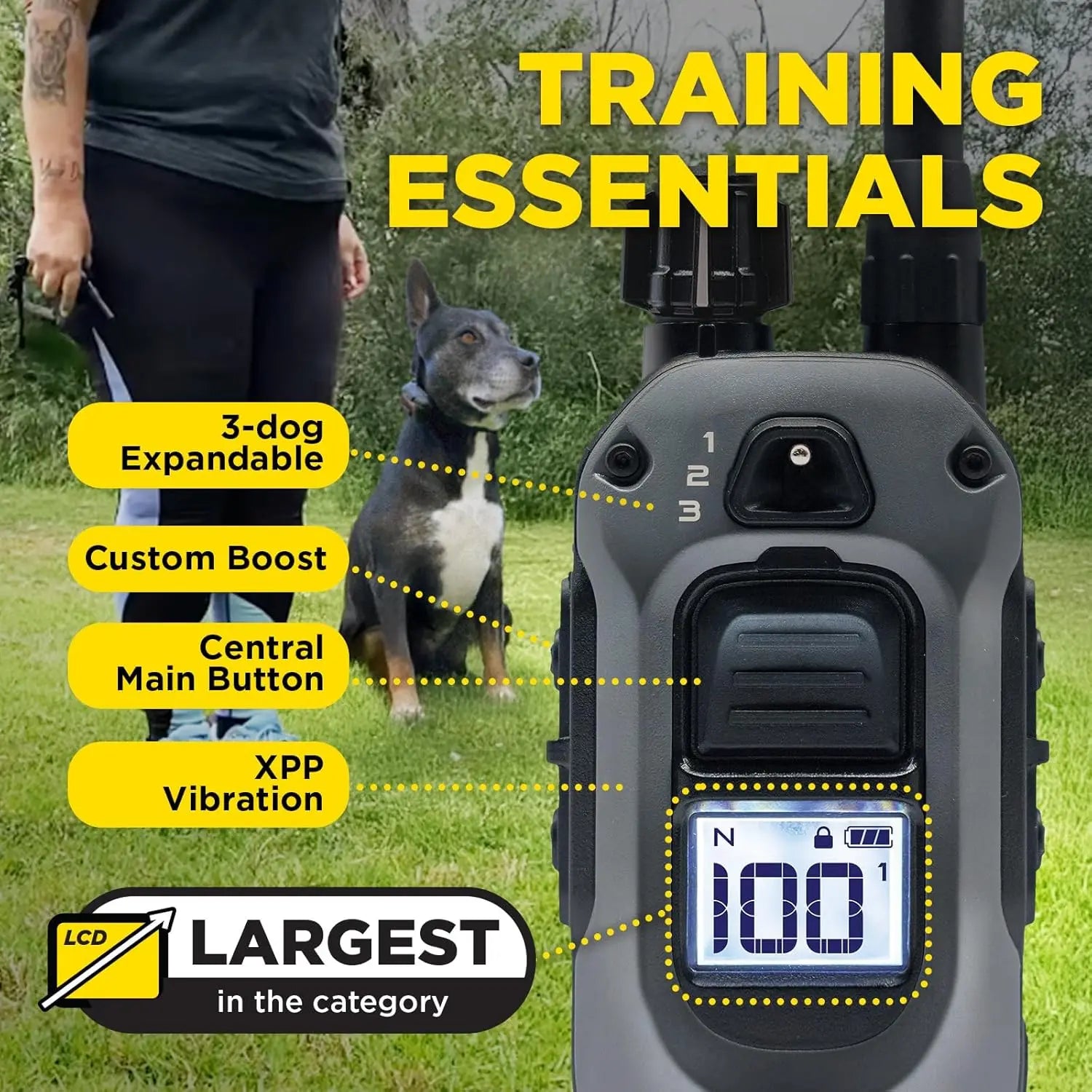 Remote Training Collar with LED Light, Waterproof, 1/2 Mile Range, 100 Levels for Stubborn Dogs