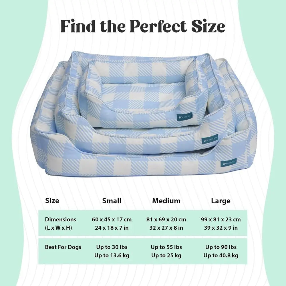 Eco-Friendly Orthopedic Bolster Dog Bed - Recycled Polyester, Washable Cover, Anti-Slip, Medium Pink