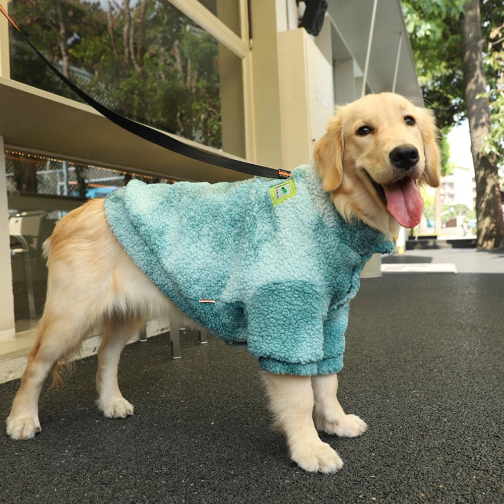 HOOPET 3XL-7XL Winter Thick Big Dog Clothes Lambs Wool Jacket for Medium Large Dogs Windproof