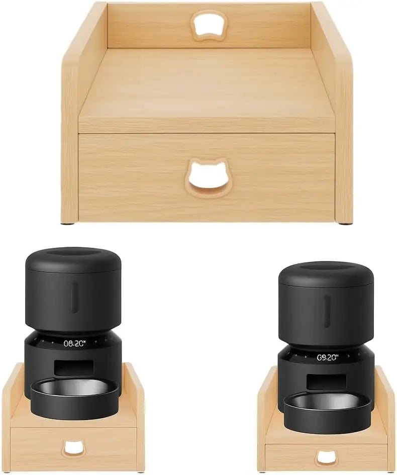 Adjustable Elevated Pet Feeder Stand Supports Automatic Feeders and Water Dispensers, Promotes Neck Health