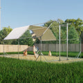 Large Metal Chicken Coop Chicken Run With Waterproof Cover Outdoor Walk-in Poultry Enclosure Pen For Yard Farm