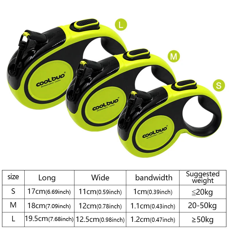 Portable 5Meters Automatic Retractable Leash Traction Rope Nylon For Large Med