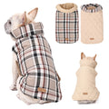 Reversible Dog Jacket Winter Dog Clothes Waterproof Checked Soft Quilted Coat for Small Large Dogs