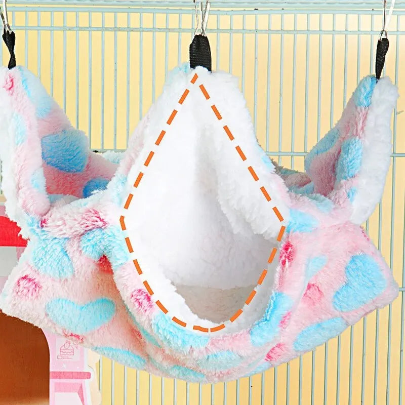 Hamster Hammock Small Pet Hanging Bed Double Warm Thickened Honey bug Flying Squirrel