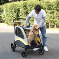 Dog Stroller Ultra-large 4 Wheels Foldable Cart Outdoor Animal Carrier Load Up To 55kg