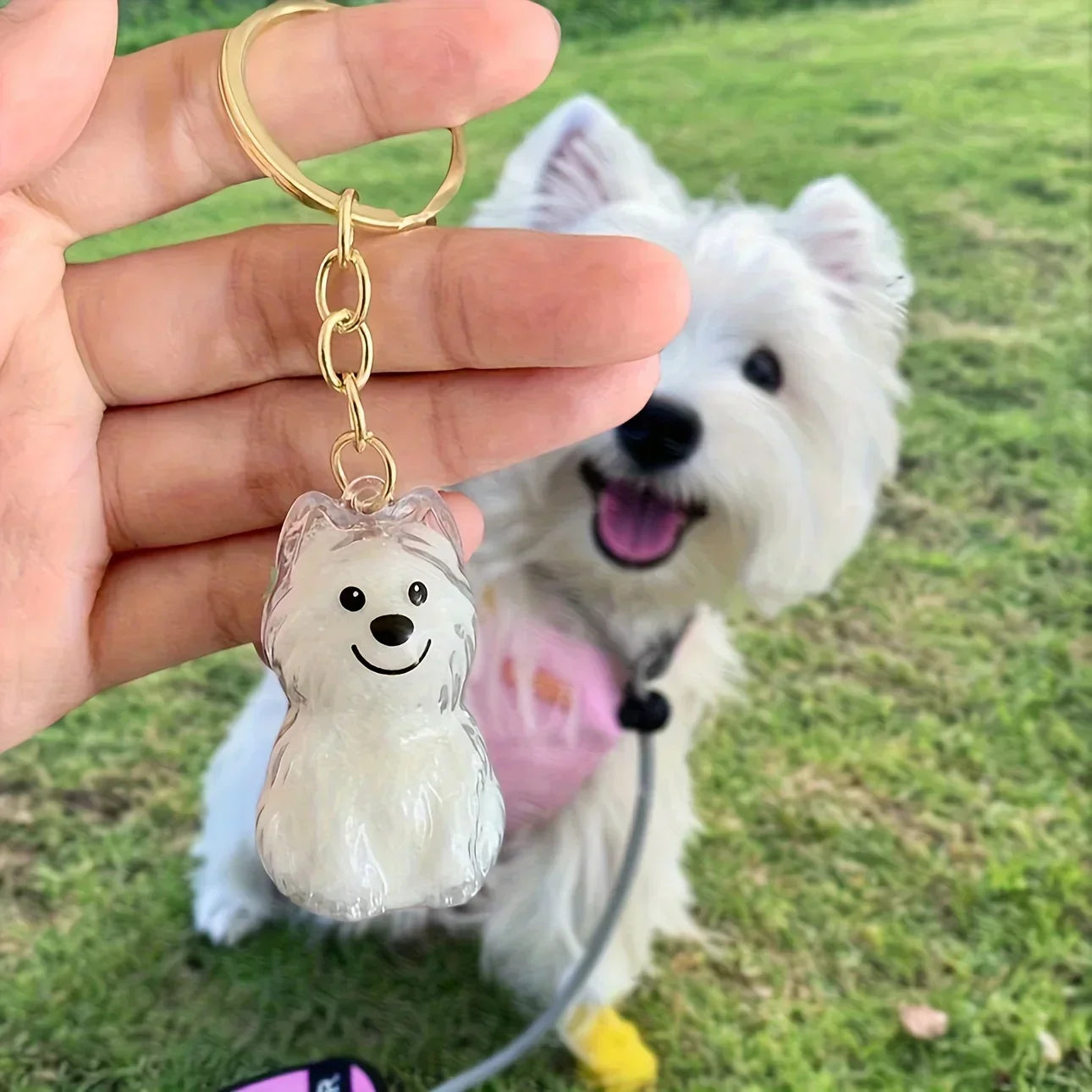 Transparent Dog Hair Storage Container Memorial Keychain