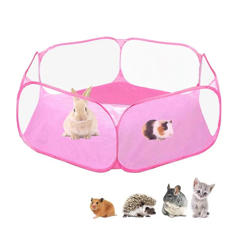 Portable Small Pet Cage Transparent Cat and Dog Cage Tent Pet Playpen Open Folding Yard Fence