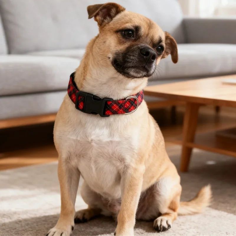 Pet Collar: Adjustable Plaid Bow Tie, Cute Soft for Dogs & Cats