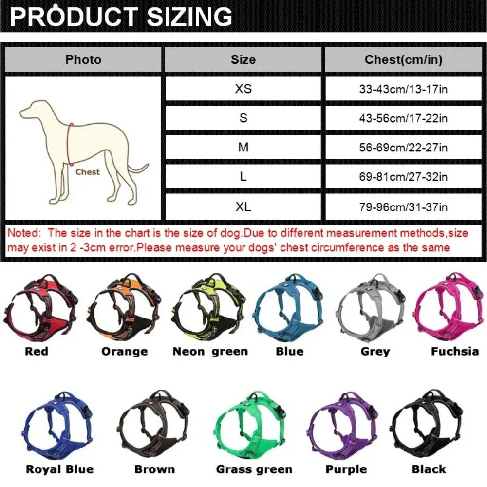 Pet Dog Harness Reflective Adjustable Breathable Vest Chest Strap