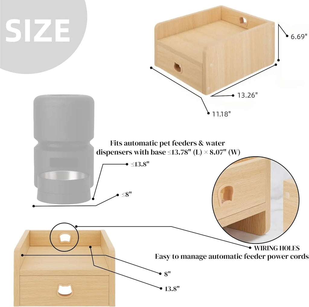 Adjustable Elevated Pet Feeder Stand Supports Automatic Feeders and Water Dispensers, Promotes Neck Health