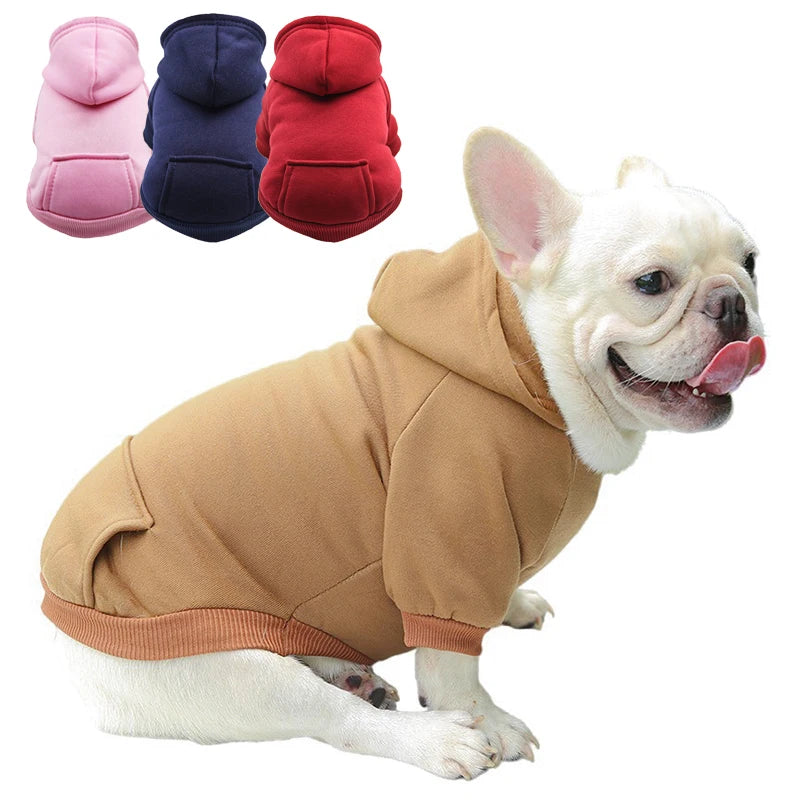 Cheap Dog Hoodie Winter Warm Dog Clothes for Small Medium Dogs French Bulldog Coat
