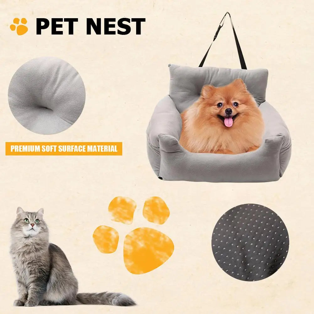 Small Dog Car Seat Cat Car Bed for Small Dogs Dog Cat Booster Safety Leash
