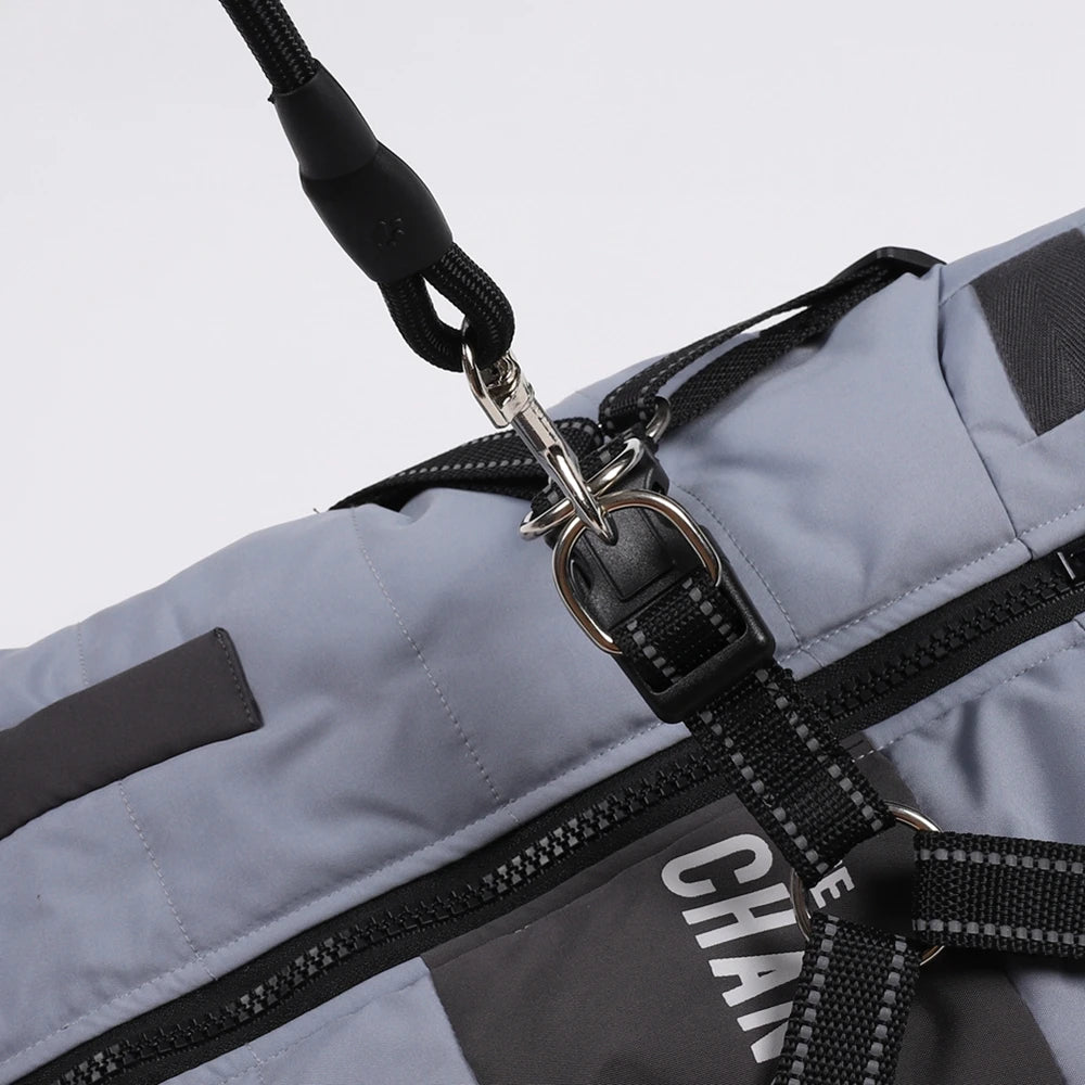 Winter Pet Dog Jacket With Harness Warm Dog Clothes For Labrador Waterproof Big Dog Coat