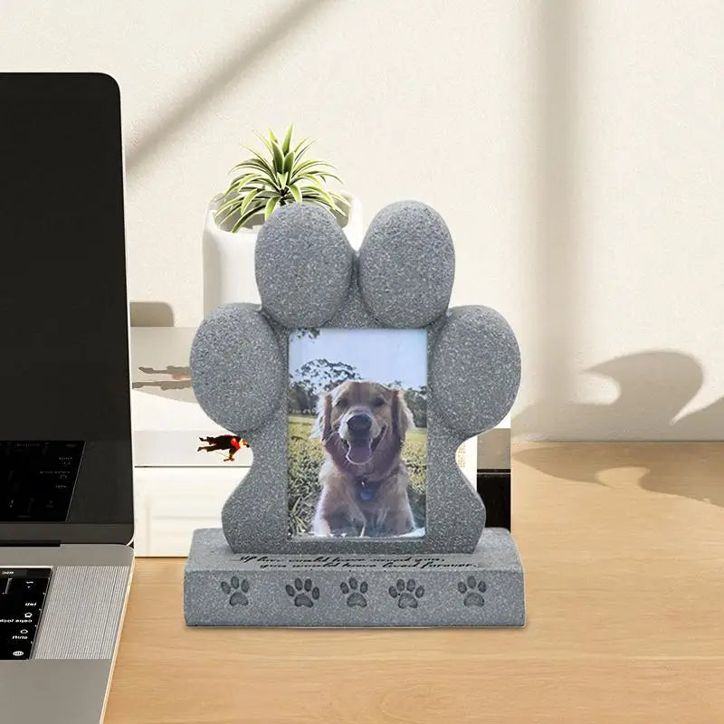 Dog Memorial Stone Outdoor Tombstone Pet Grave Markers With Frame