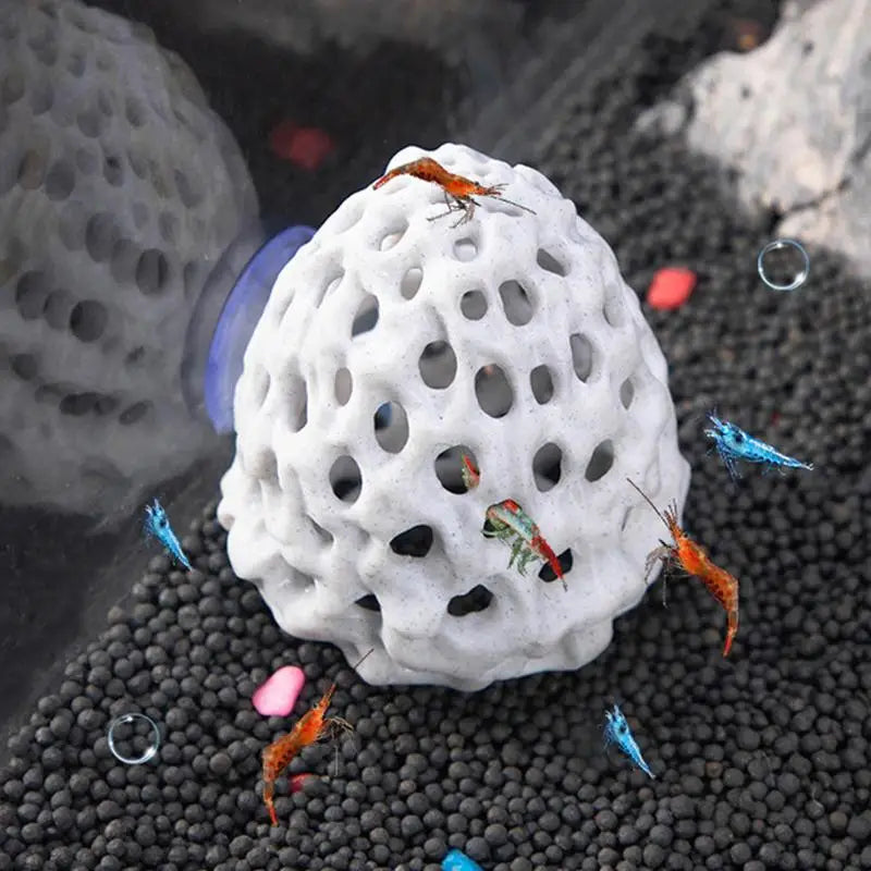 Small Aquarium shrimp house Cave Mini Porous Betta House Fish Hiding Spots Shrimp Shelter Shrimp breeding nest